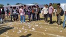 Chaos on the sports field... Players tore up certificates and threw away medals.
